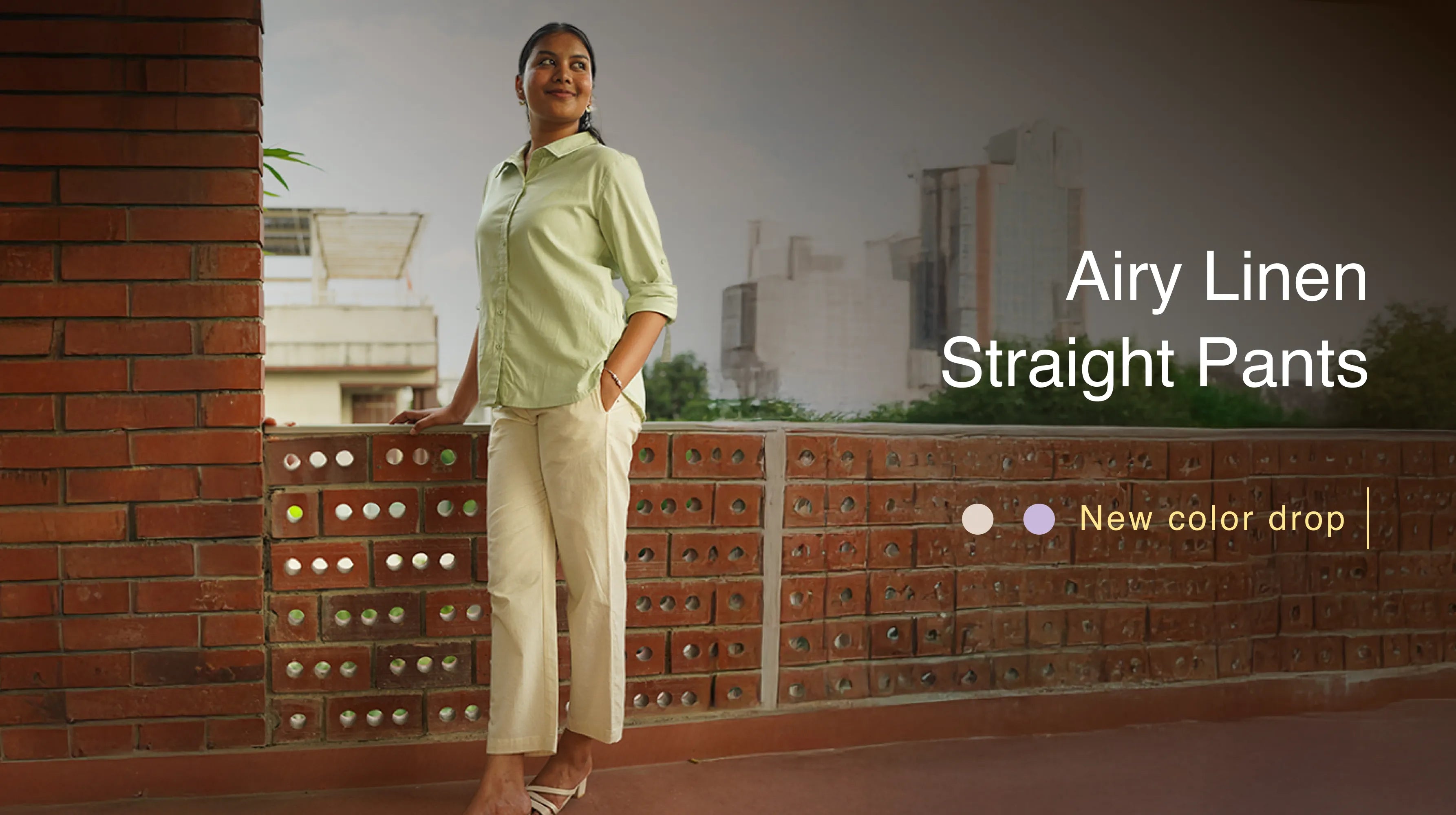 Airy Linen Straight Pants banner mobile