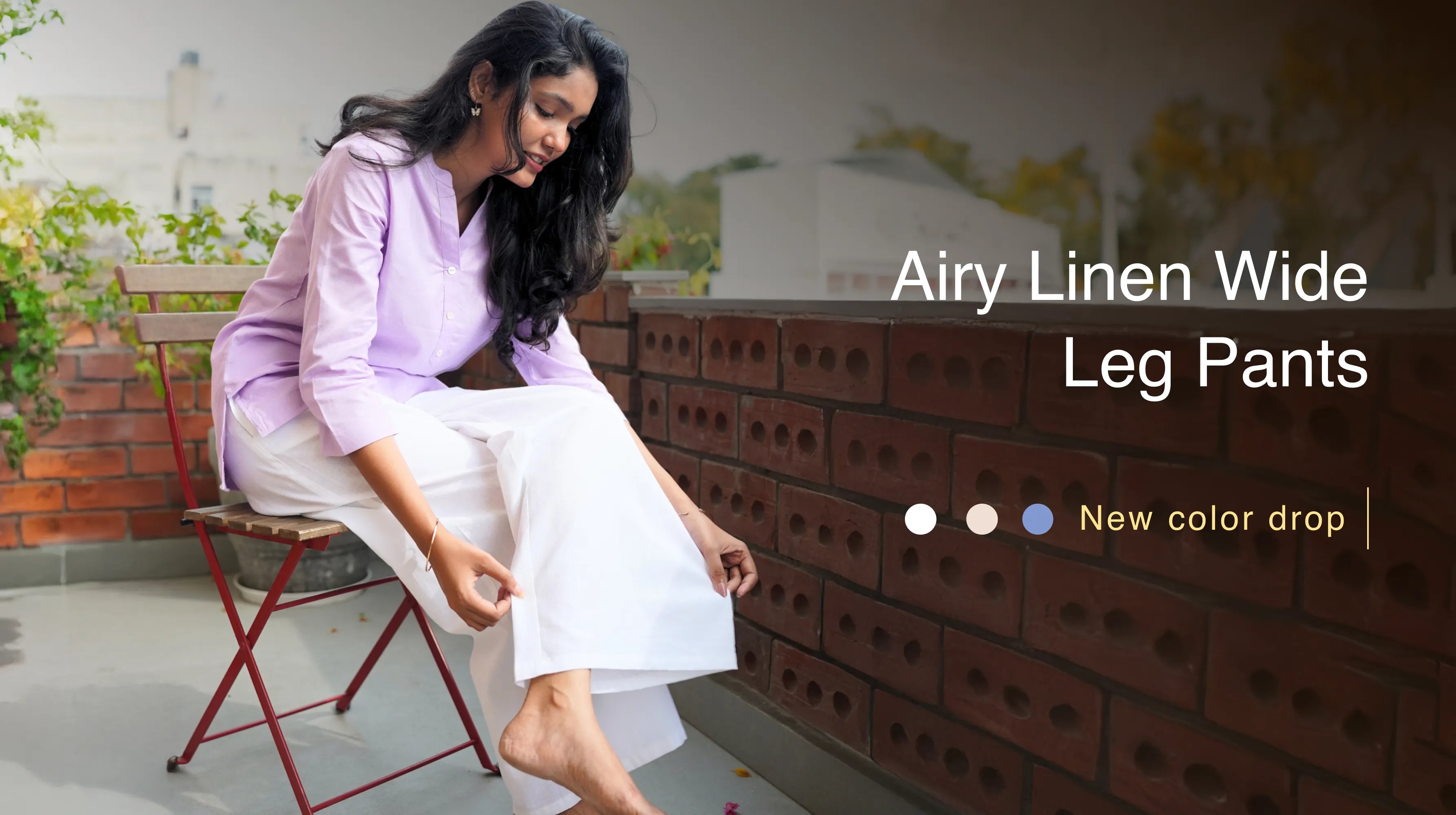 Airy Linen Wide Leg Pant banner mobile