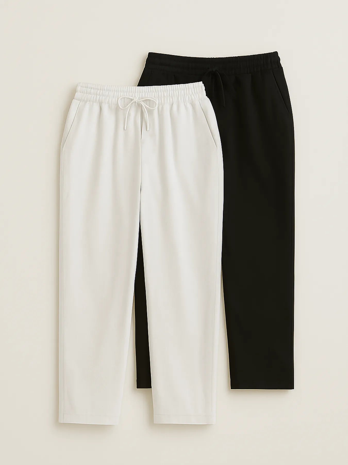 Men Black & White Cotton Pant