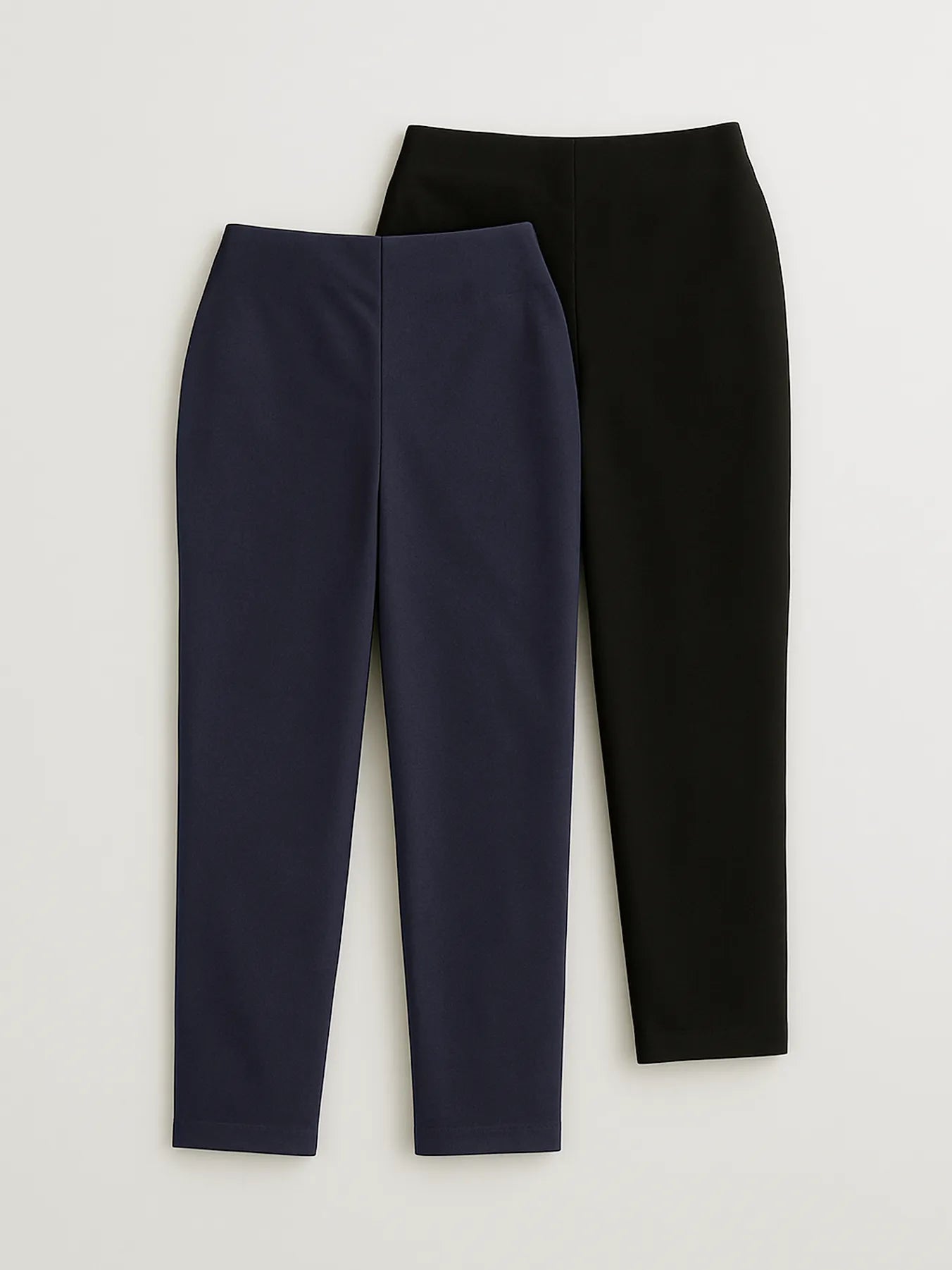 Black & Navy Blue Straight Fit Formal Pants