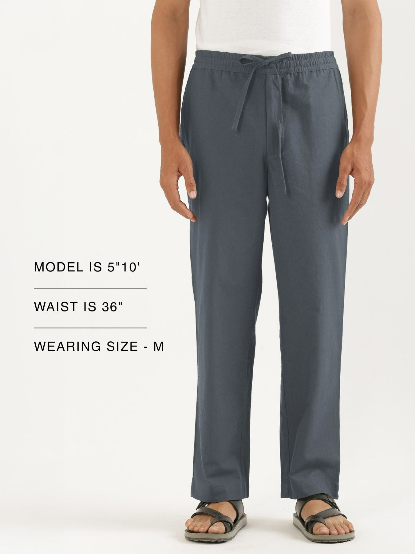 Men Cement Grey Cotton Pant