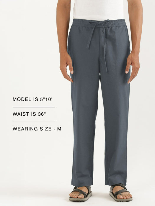 Men Cement Grey Cotton Pant
