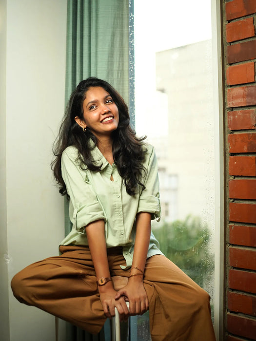 Women Mint Green Airy-Linen Shirt