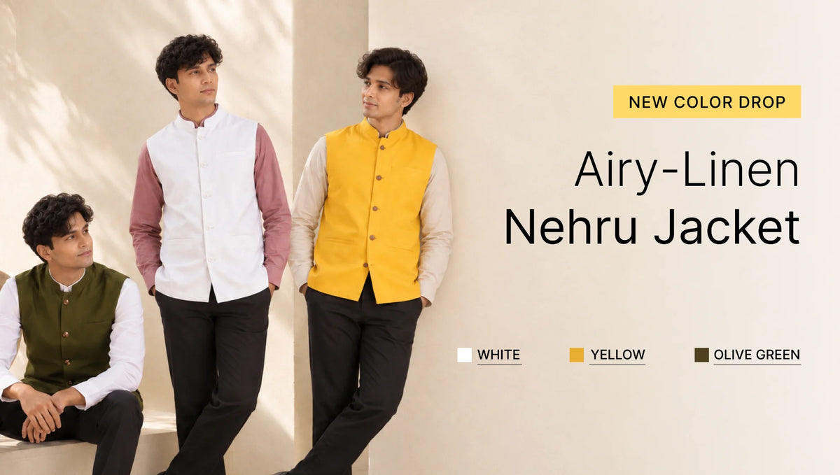 Men Airy Linen Nehru Jacket