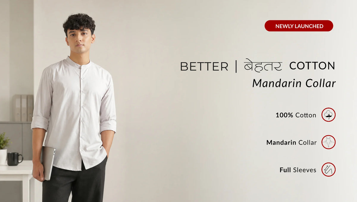 Men Better Cotton Mandarin Collar Shirts