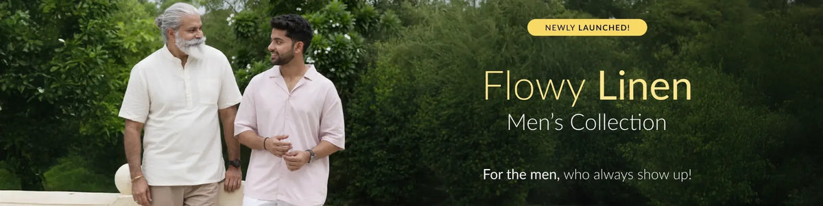 Men Flowy Linen banner desktop