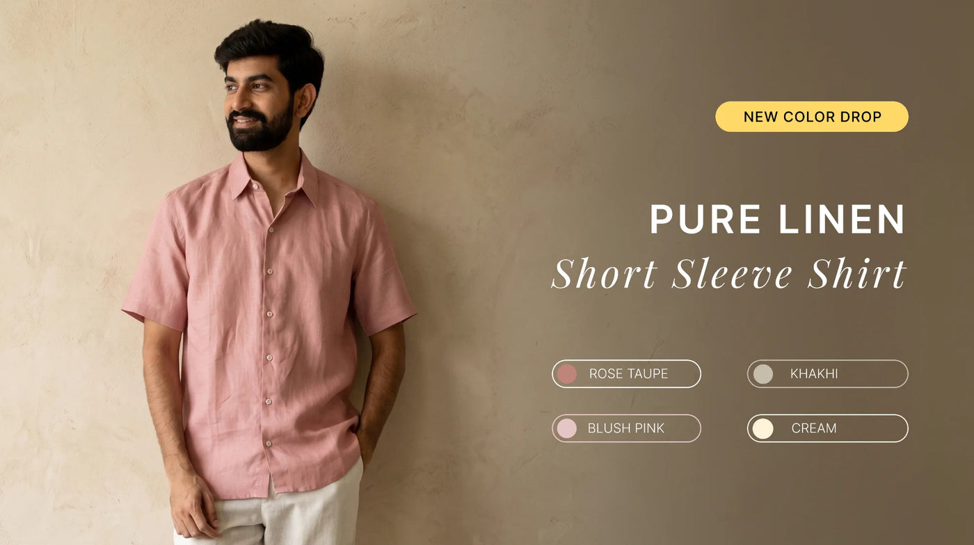 Men Pure Linen Short Sleeve Shirts