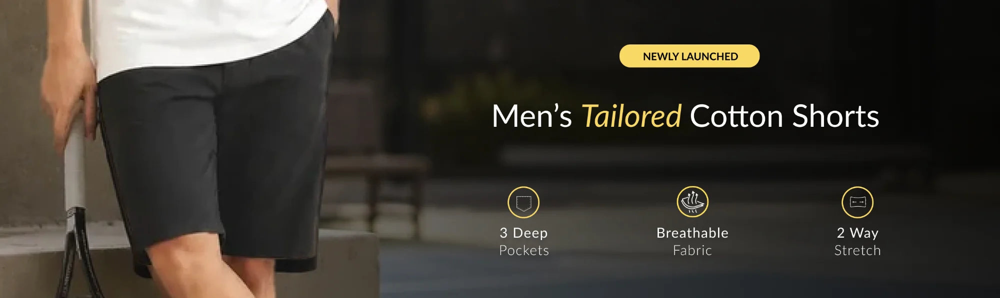 Men Tailored Cotton Shorts