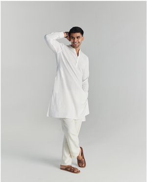 White Airy Linen Long Kurta