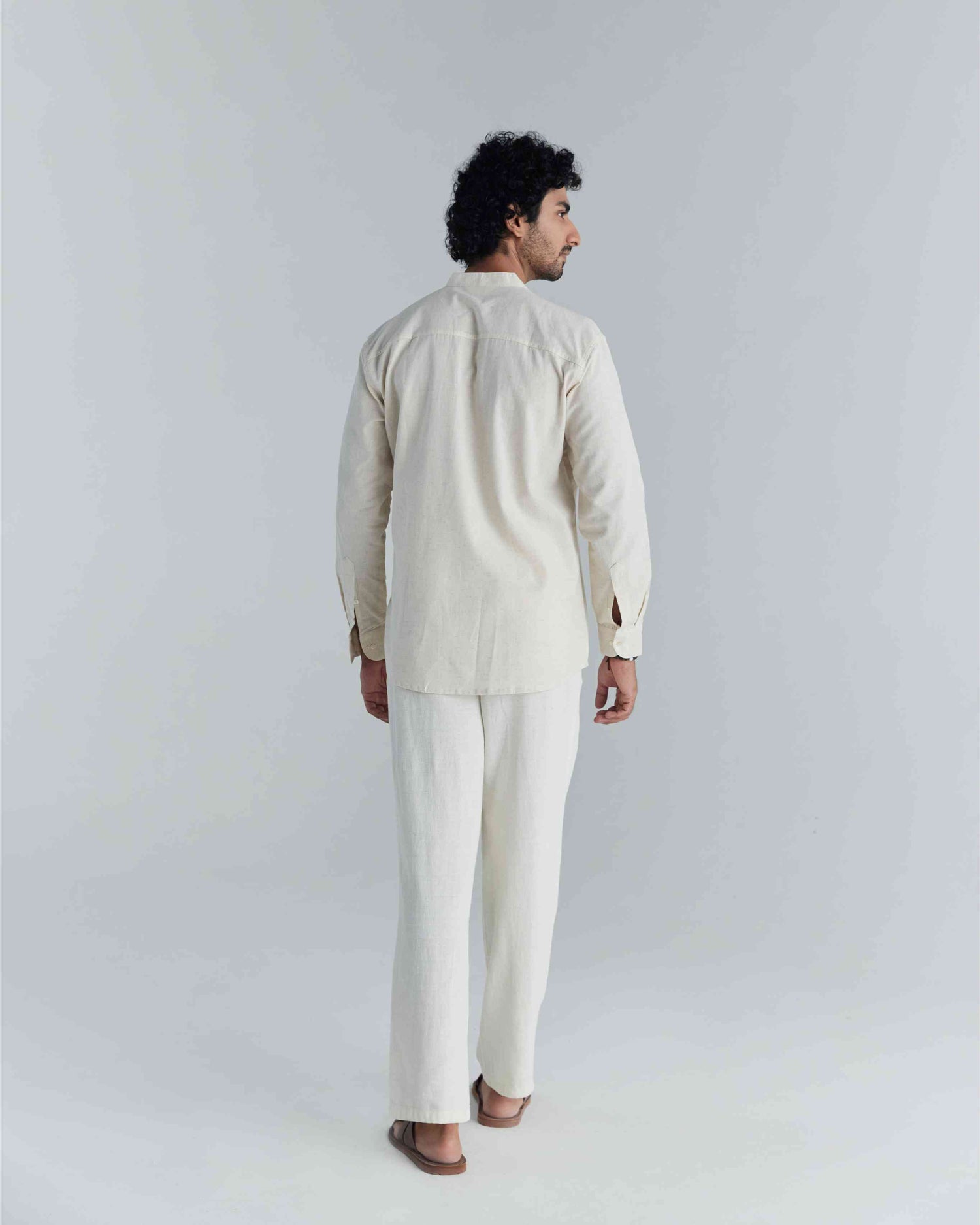 Ecru Airy Linen Short Kurta