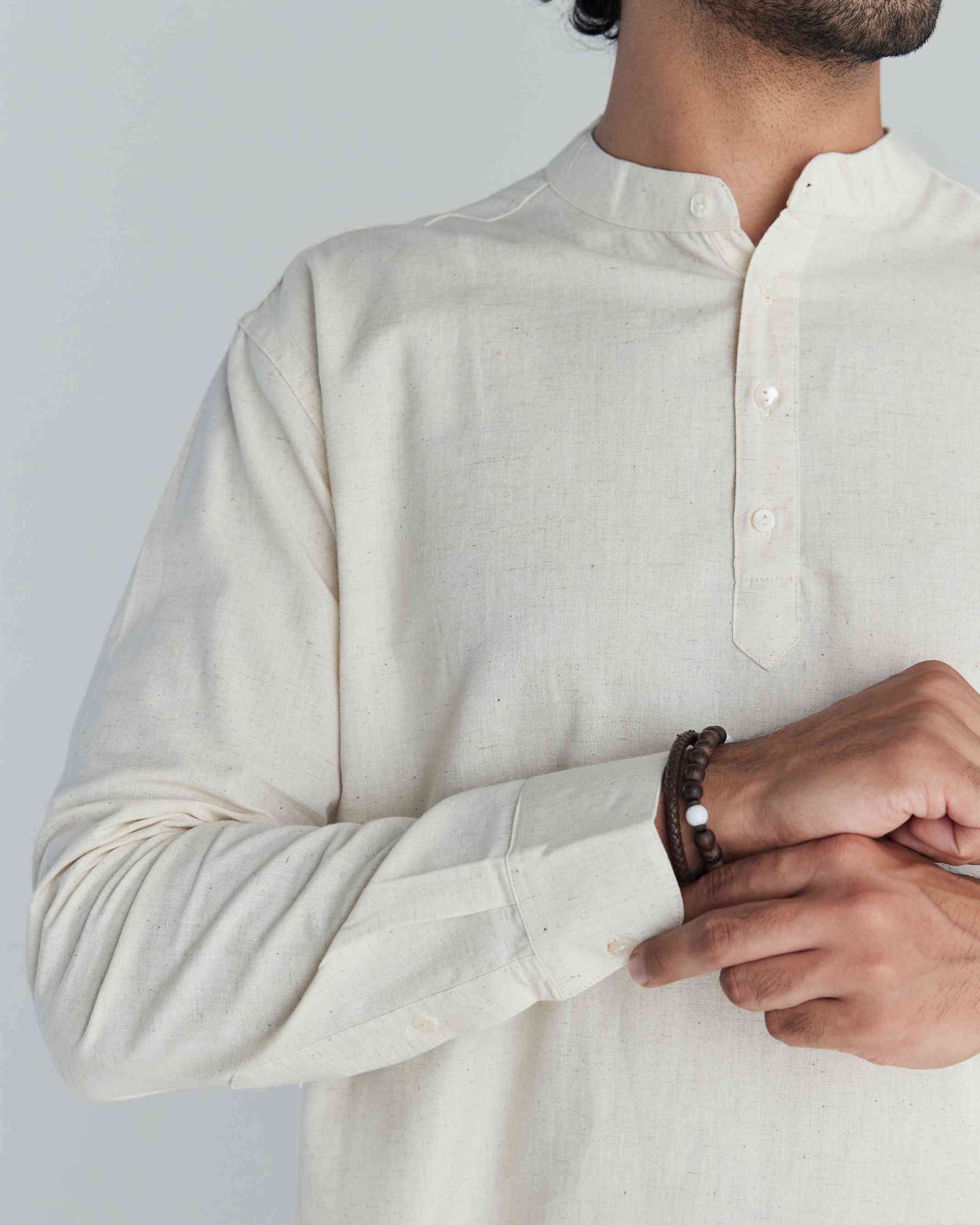 Ecru Airy Linen Short Kurta