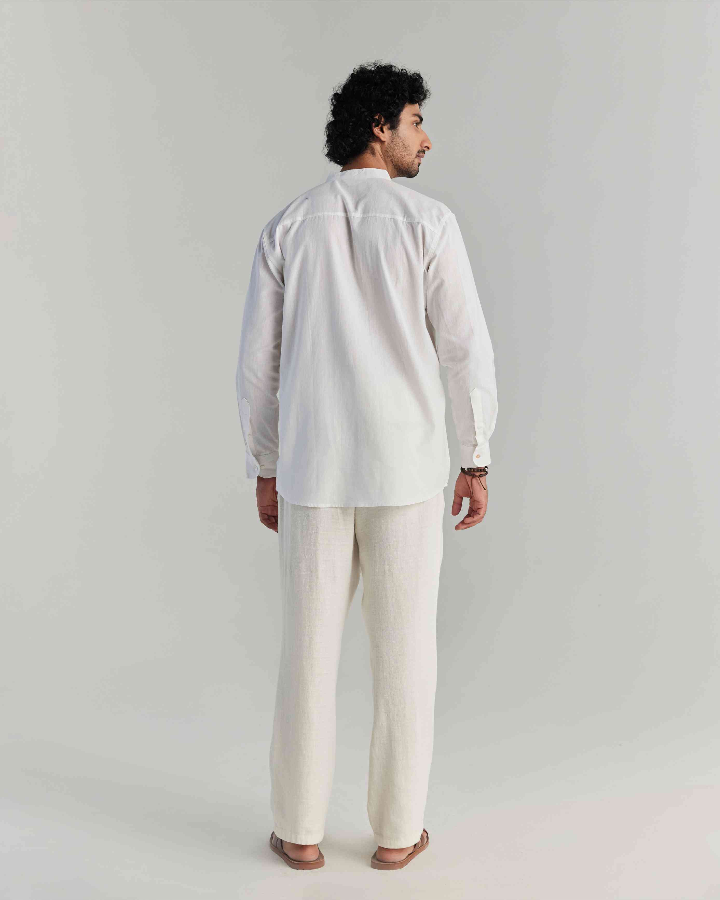 White Airy Linen Short Kurta