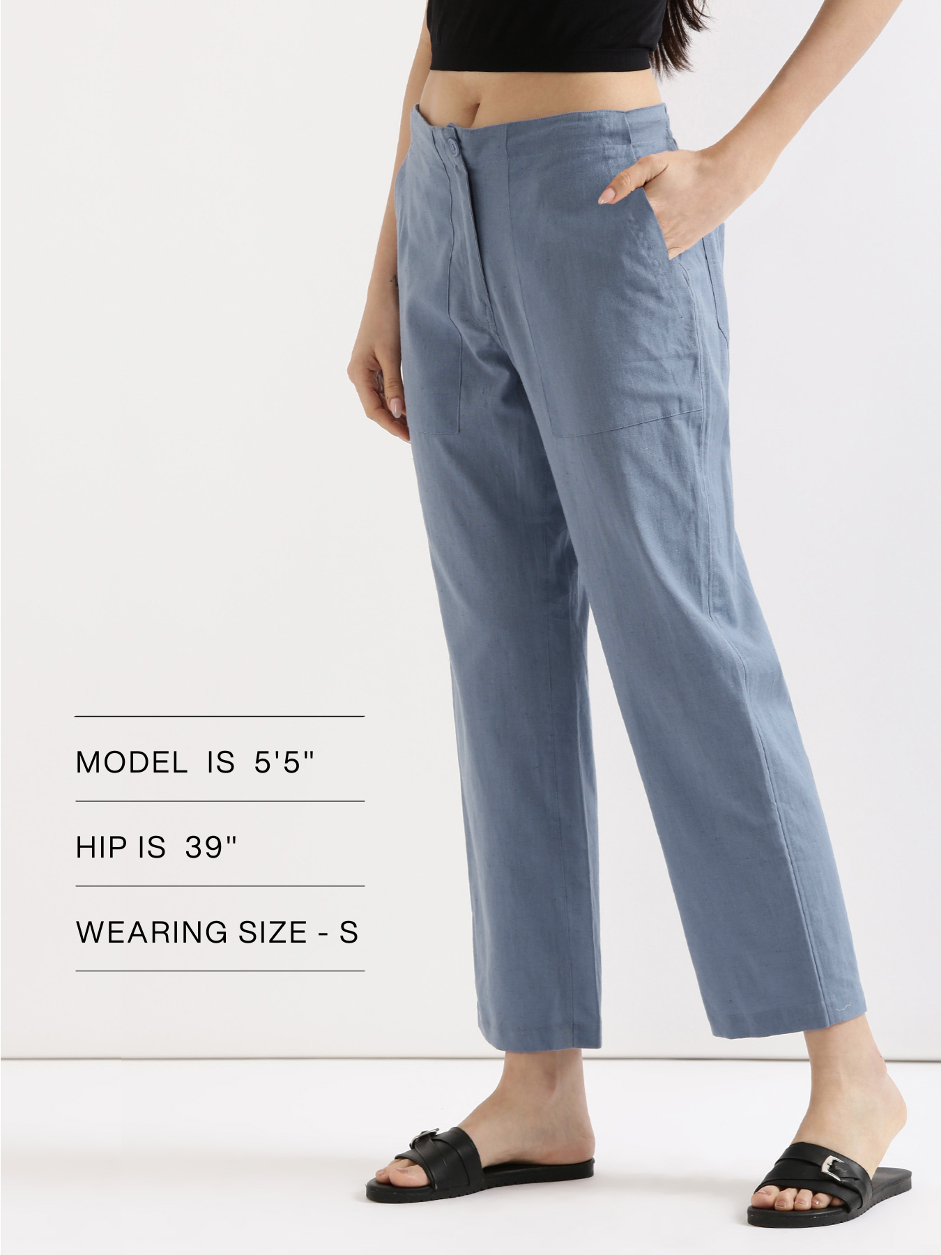 English Blue Airy Linen Pants