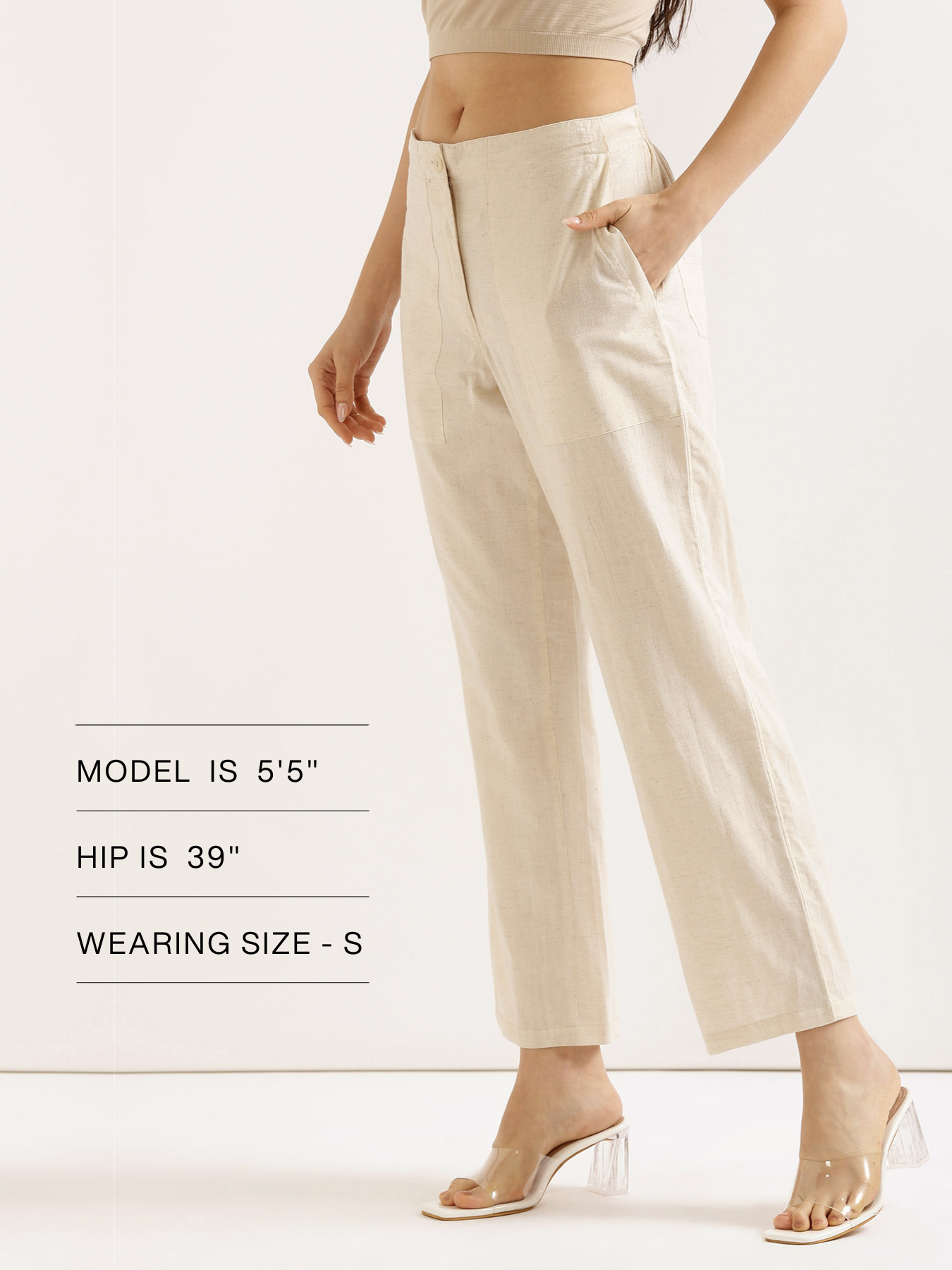 Ecru Airy Linen Pants