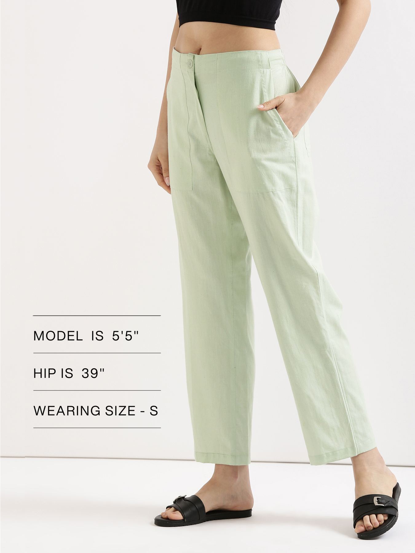 Mint Green Airy Linen Pants