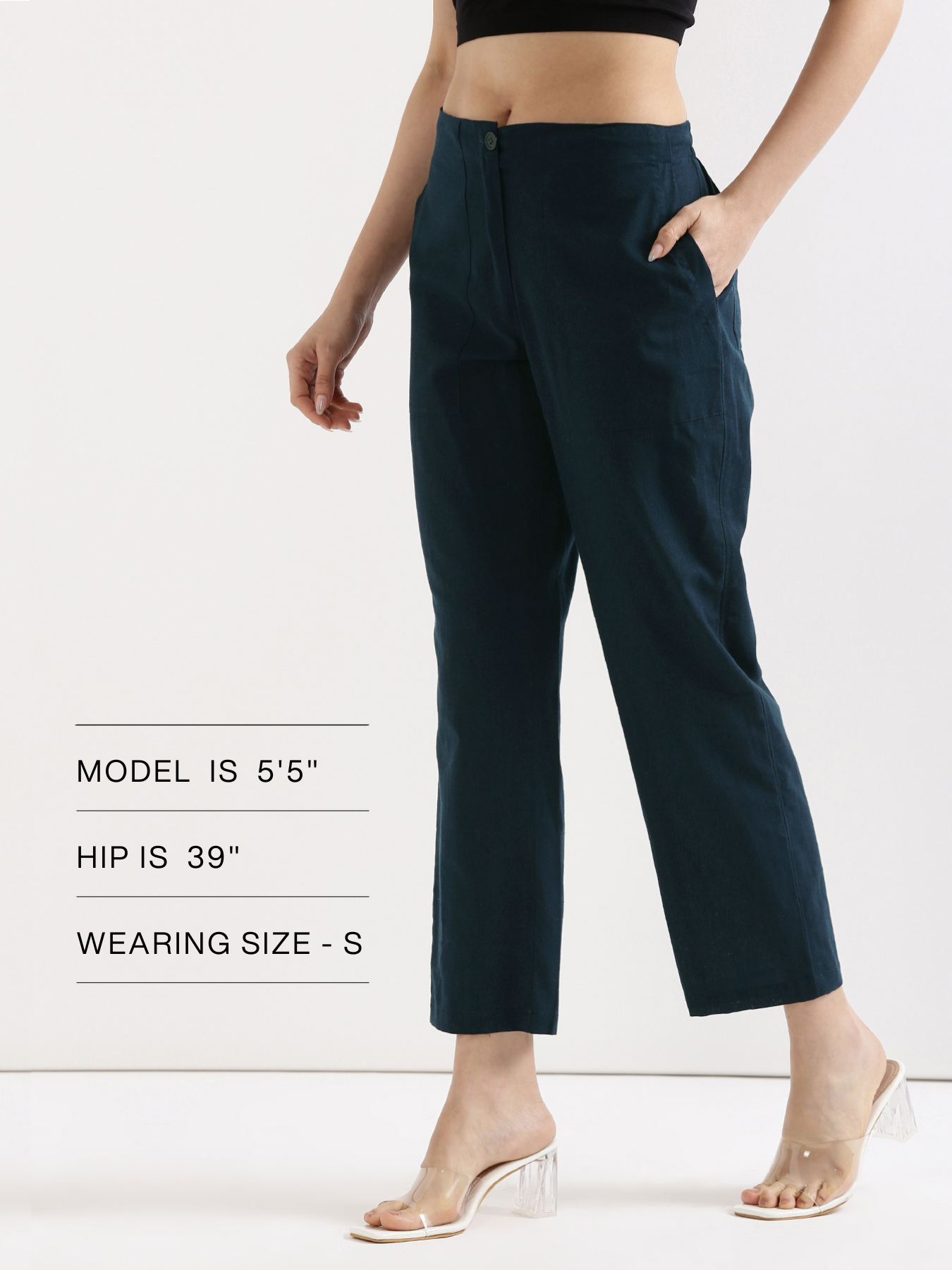 Navy Blue Airy Linen Pants