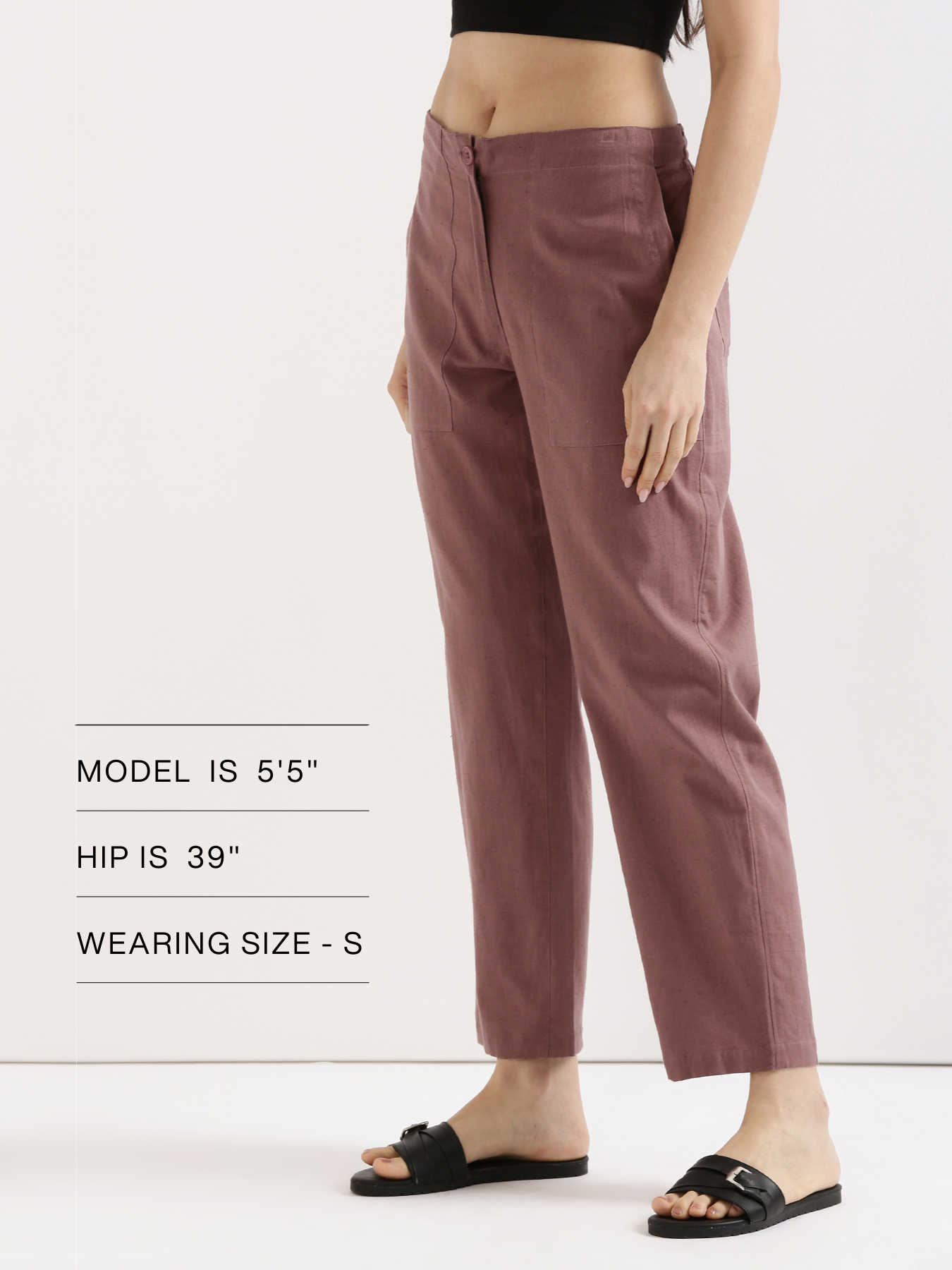 Rose Taupe Airy Linen Pants