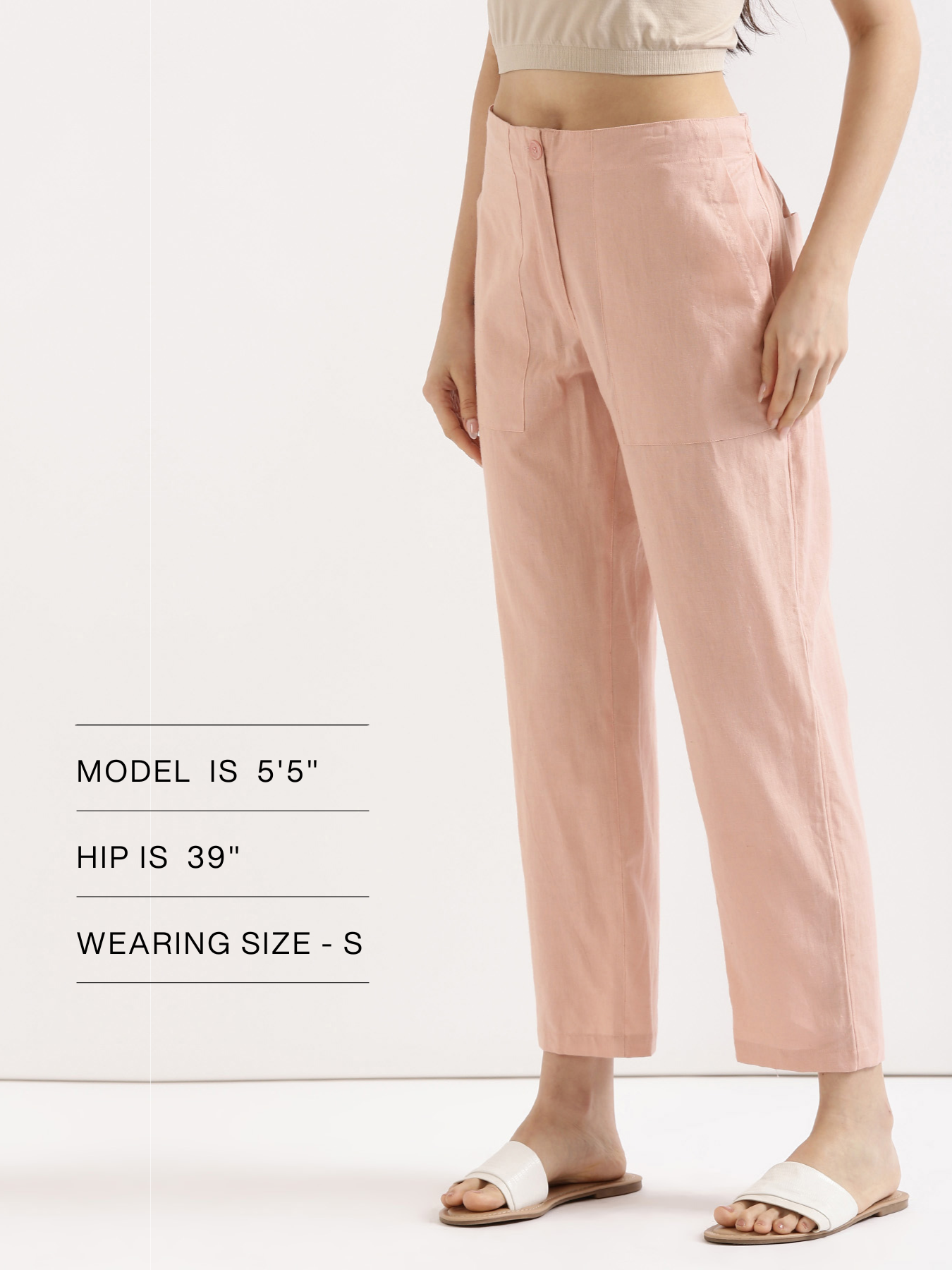 Salmon Pink Airy Linen Pants