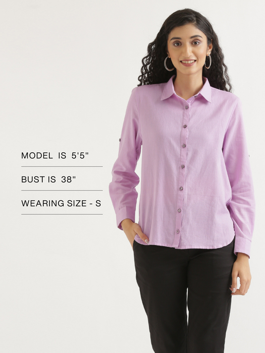 Women Lilac Airy-Linen Shirt