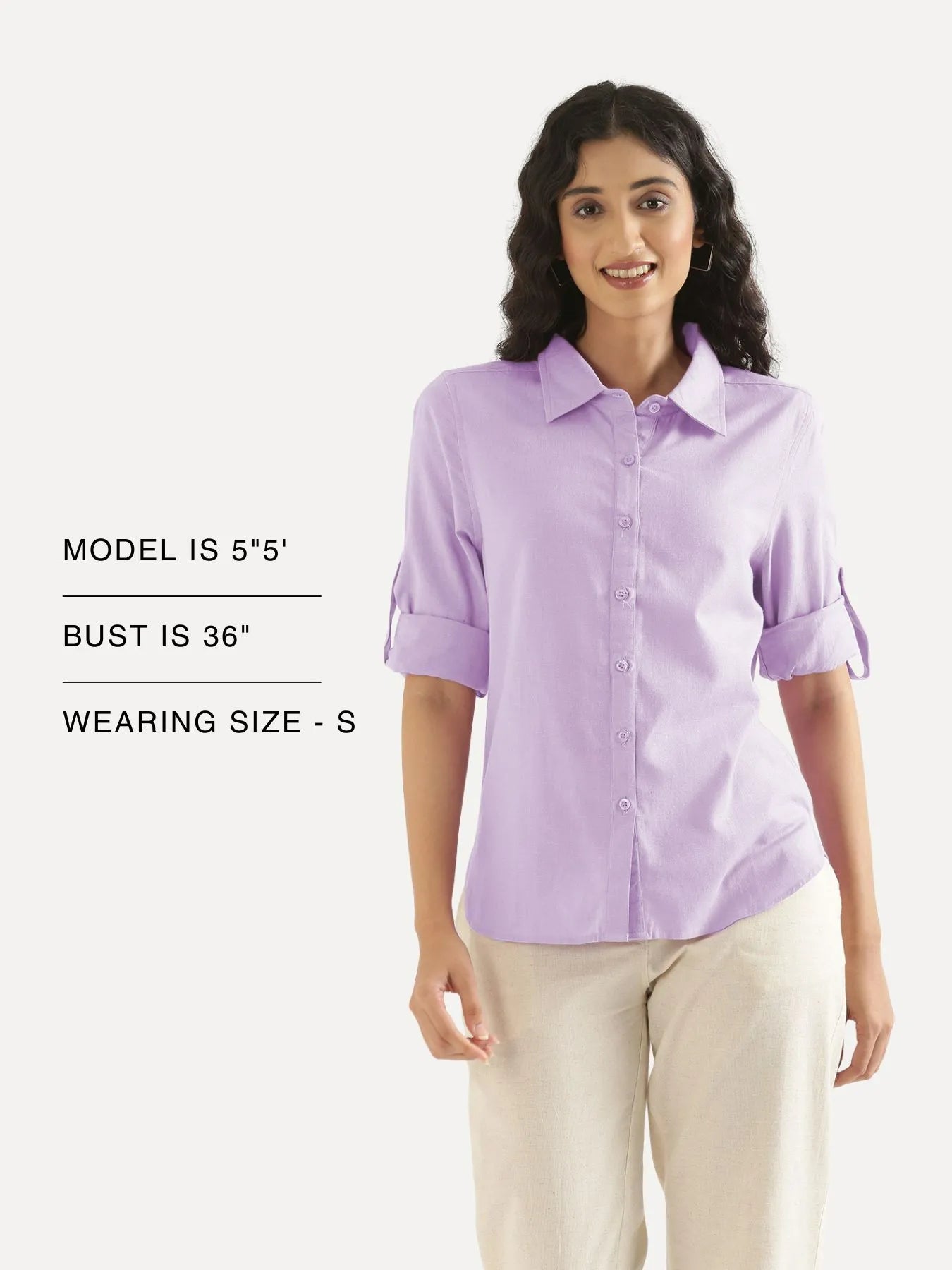 Women Lilac Airy-Linen Shirt