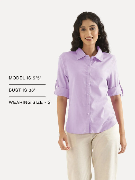 Women Lilac Airy-Linen Shirt