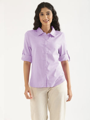 Women Lilac Airy-Linen Shirt