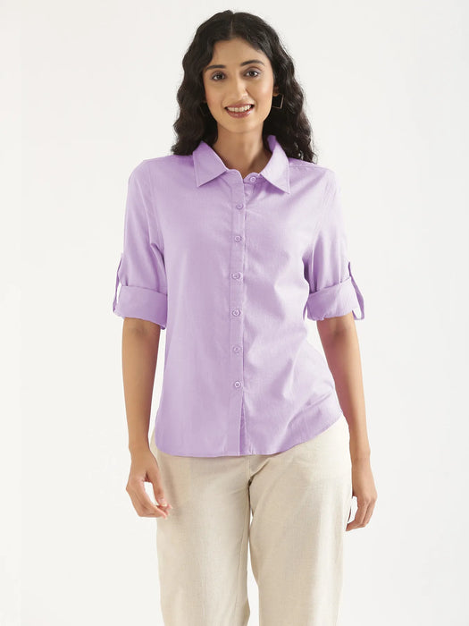 Women Lilac Airy-Linen Shirt