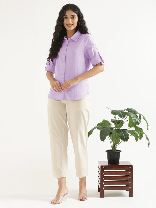 Women Lilac Airy-Linen Shirt
