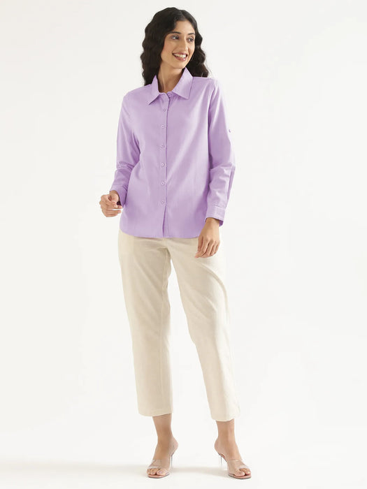 Women Lilac Airy-Linen Shirt