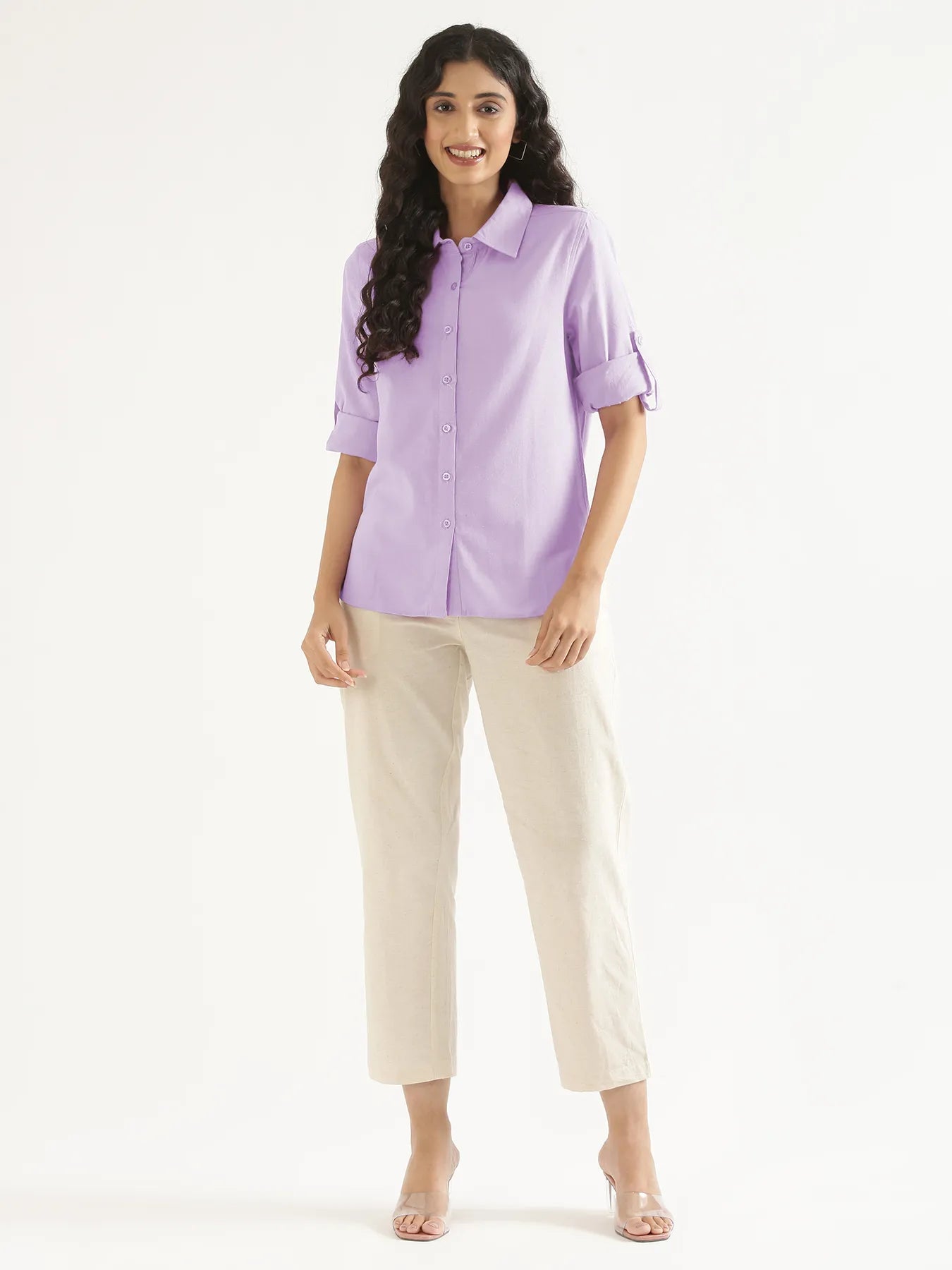 Women Lilac Airy-Linen Shirt