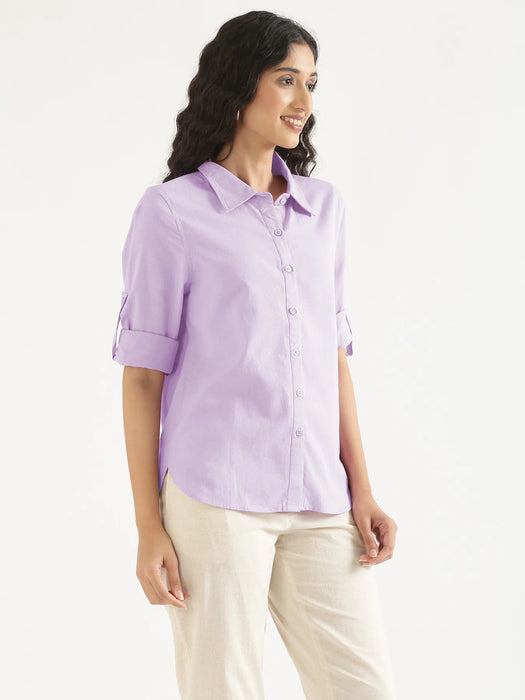 Women Lilac Airy-Linen Shirt