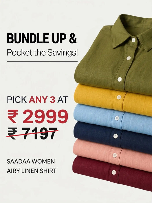 Pick Any 3 banner - Pick Any 3 Women Airy-Linen Shirt