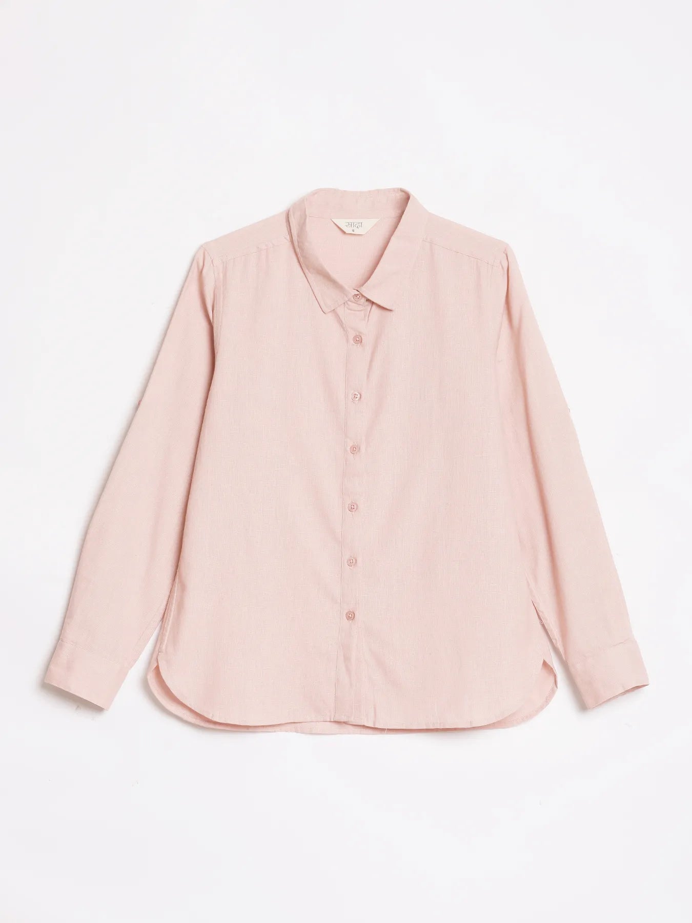 Women Salmon Pink Airy-Linen Shirt
