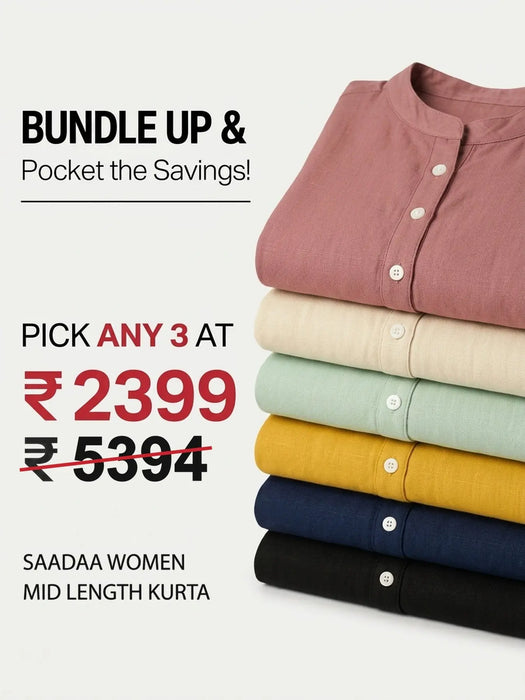 Pick Any 3 banner - Pick Any 3 Women Mid Length Kurta