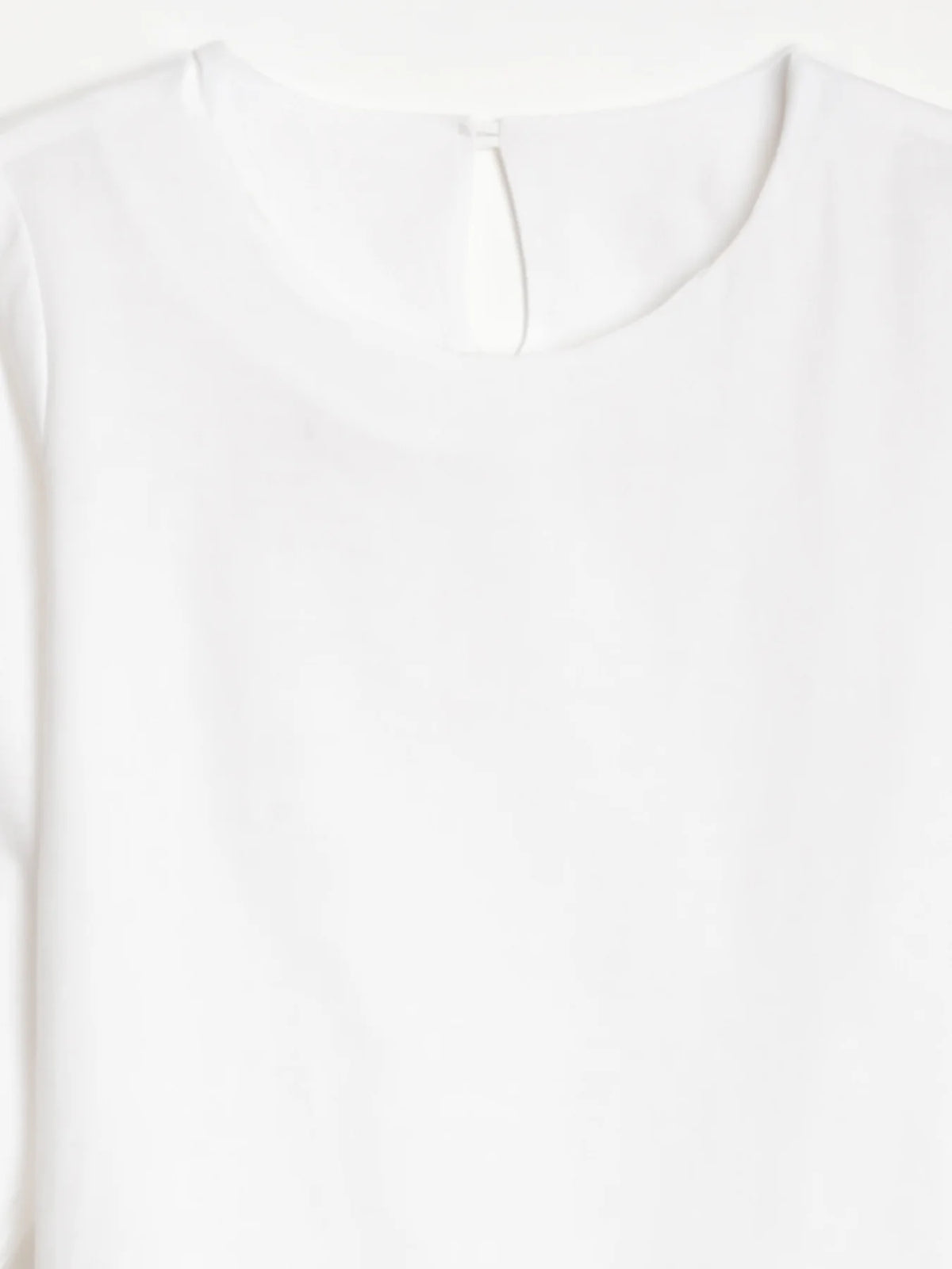 Women White Airy Linen Puff Sleeve Short Kurta