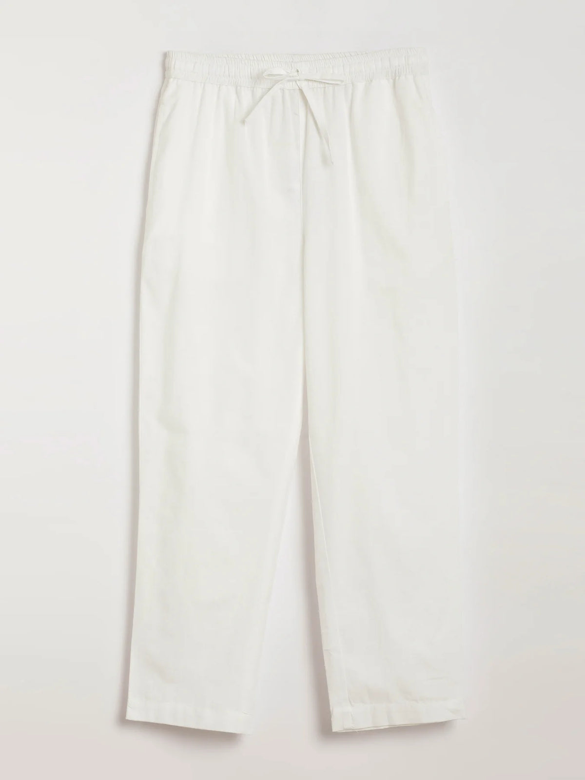 Women Ecru Airy Linen Relaxed Straight Pant