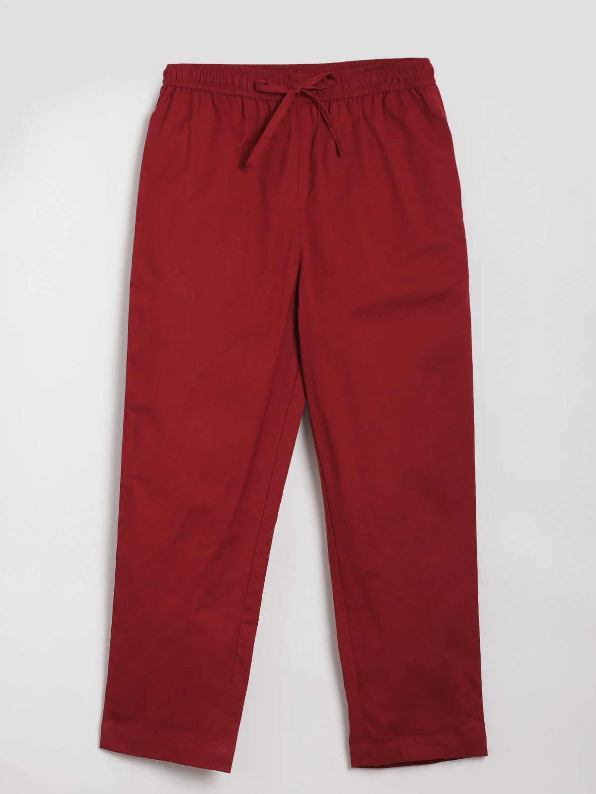 Women Maroon Airy Linen Relaxed Straight Pant