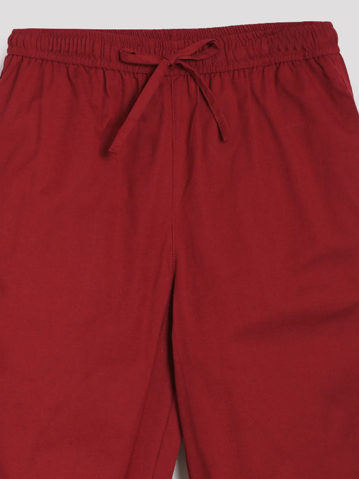 Women Maroon Airy Linen Relaxed Straight Pant