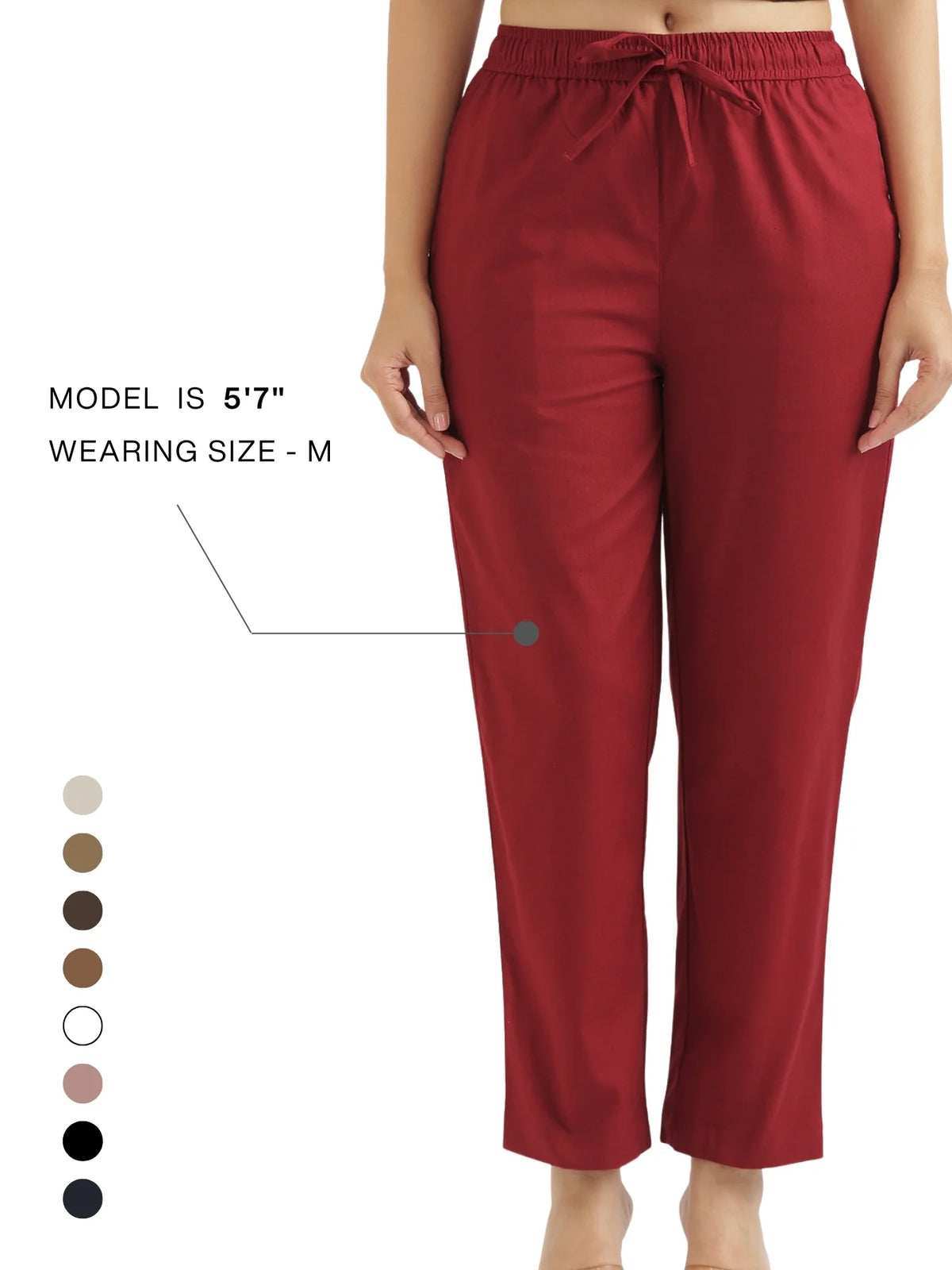 Women Maroon Airy Linen Relaxed Straight Pant