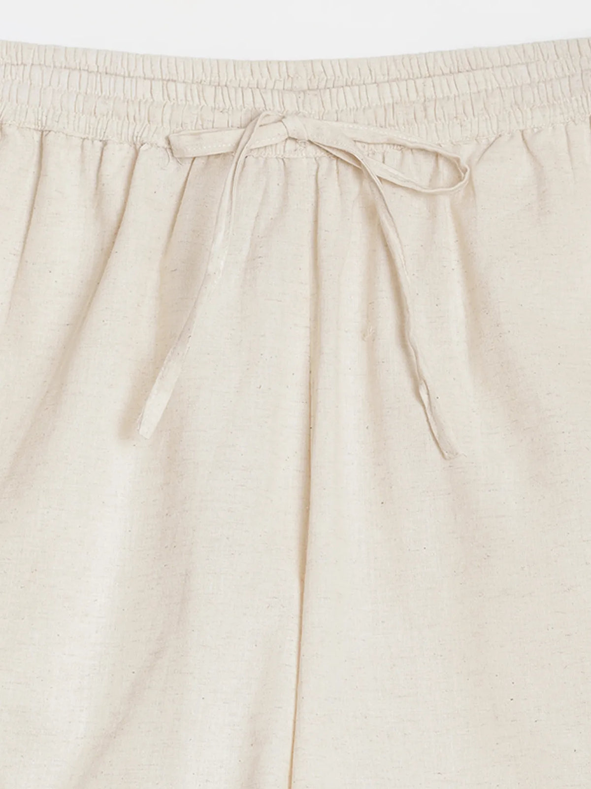 Women Ecru Airy Linen Shorts