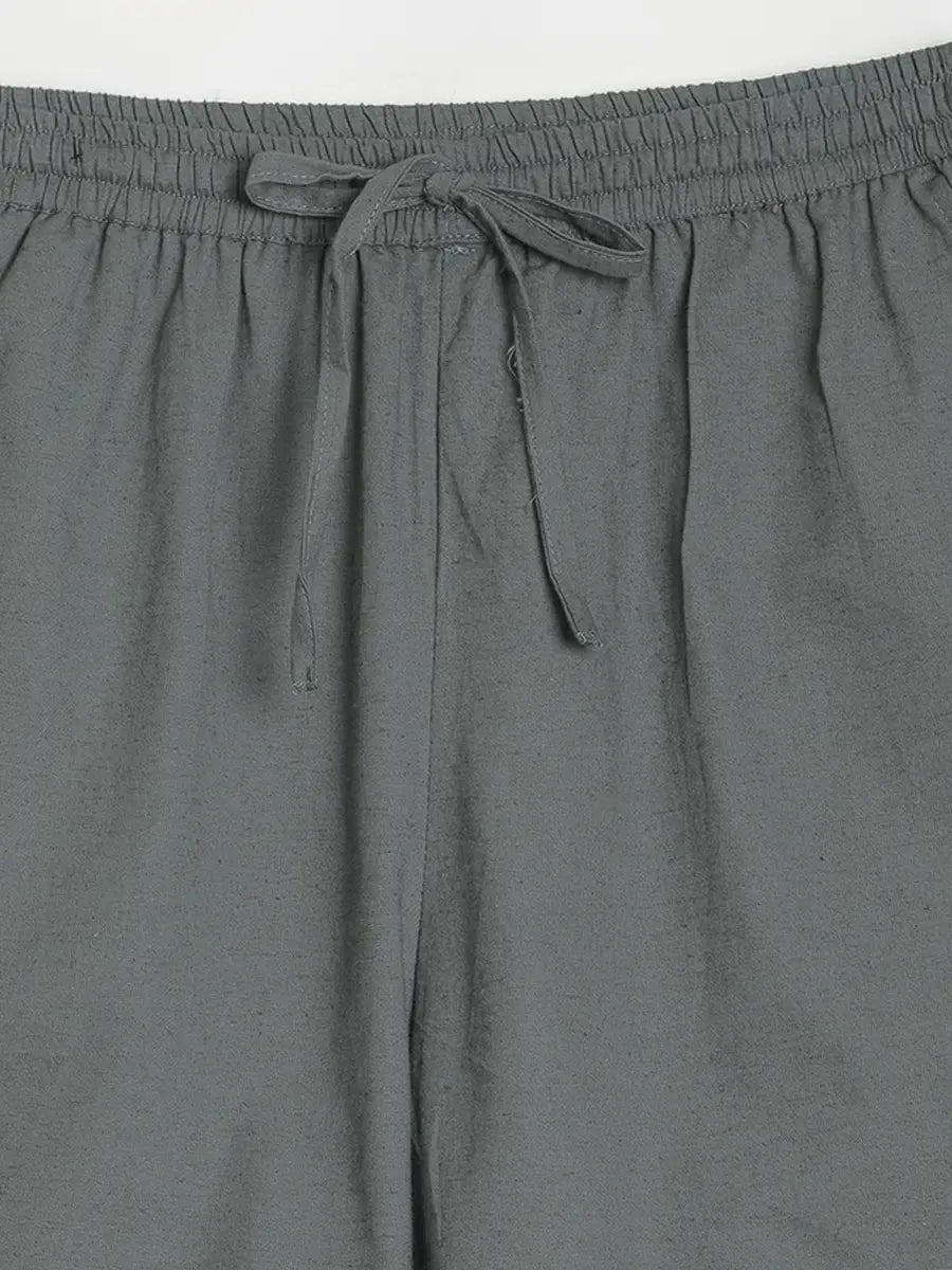 Women German Grey  Airy Linen Shorts