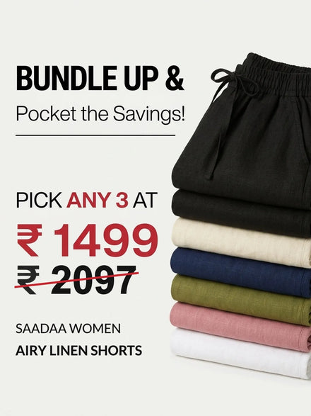 Pick Any 3 banner - Pick Any 3 Women Airy Linen Shorts