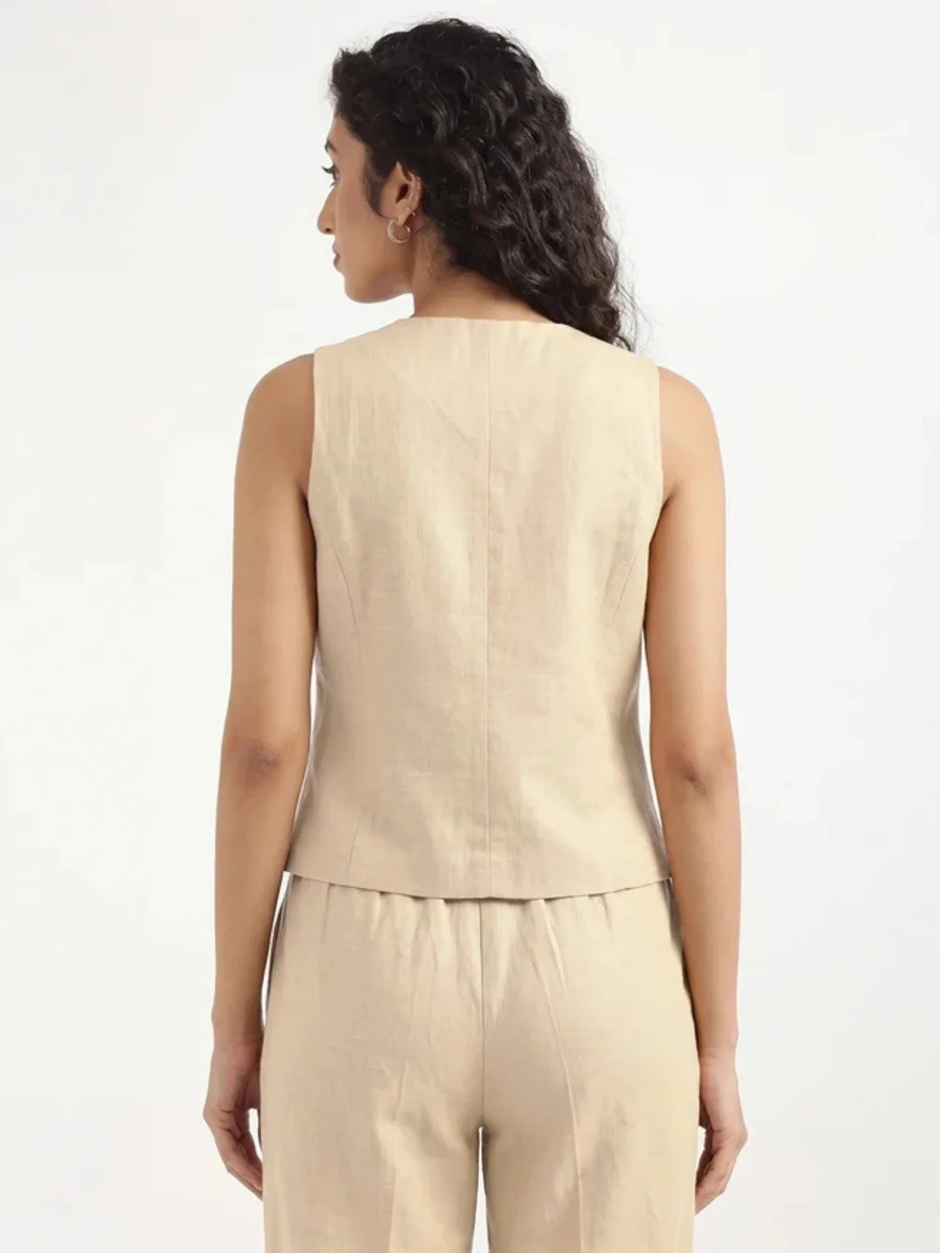 Women Fawn Airy Linen Waist Coat