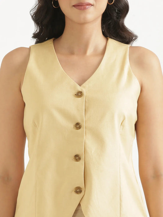 Women Fawn Airy Linen Waist Coat