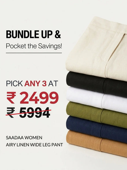 Pick Any 3 banner - Pick Any 3 Women Airy Linen Wide Leg Pant