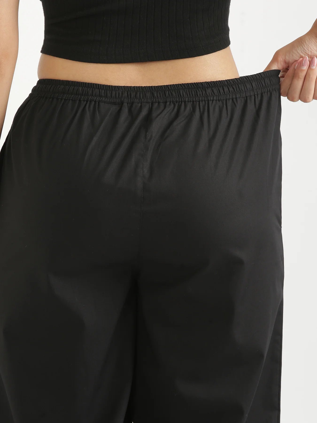 Women Black Better Cotton Casual Pant