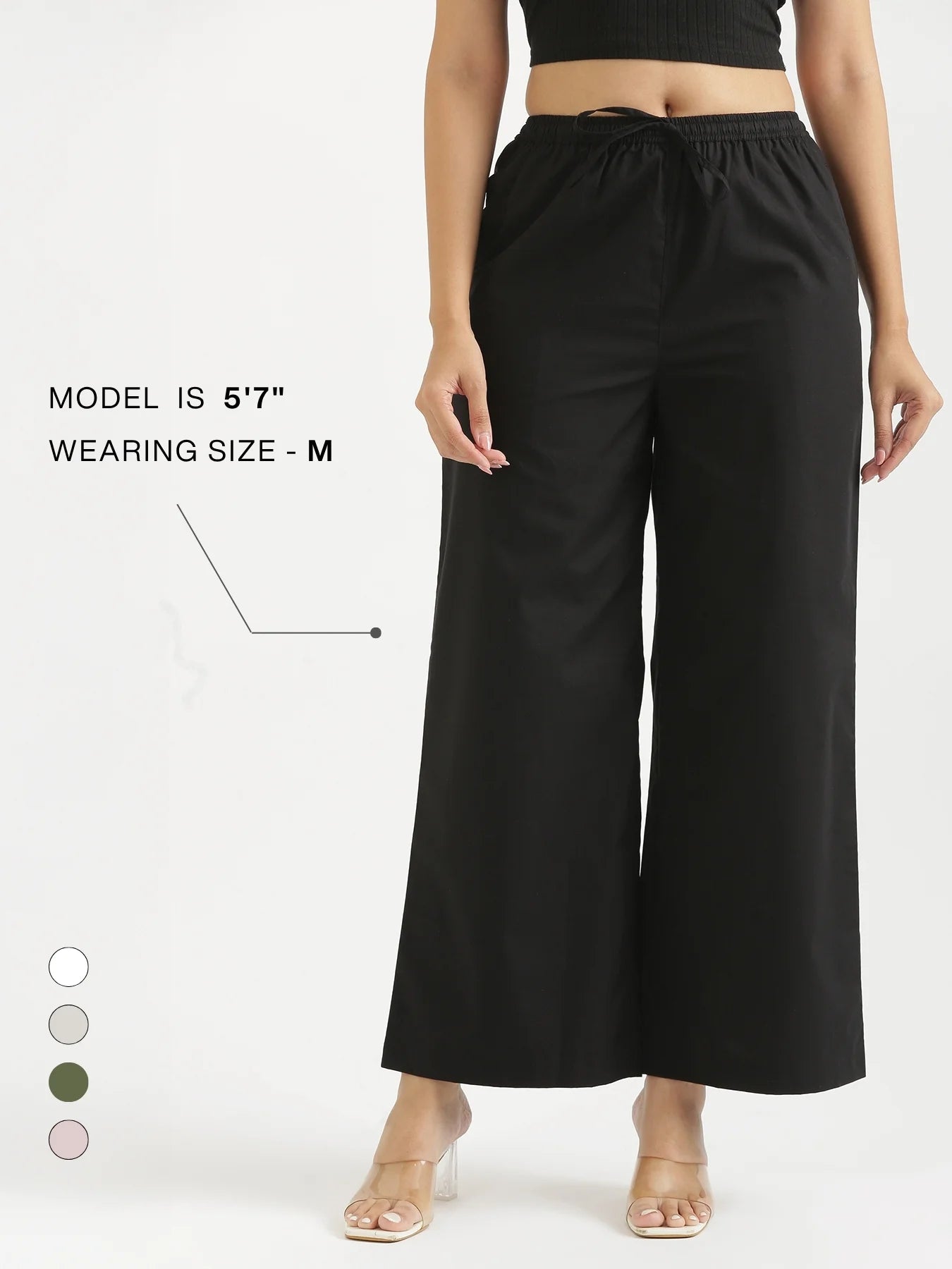 Women Black Better Cotton Casual Pant