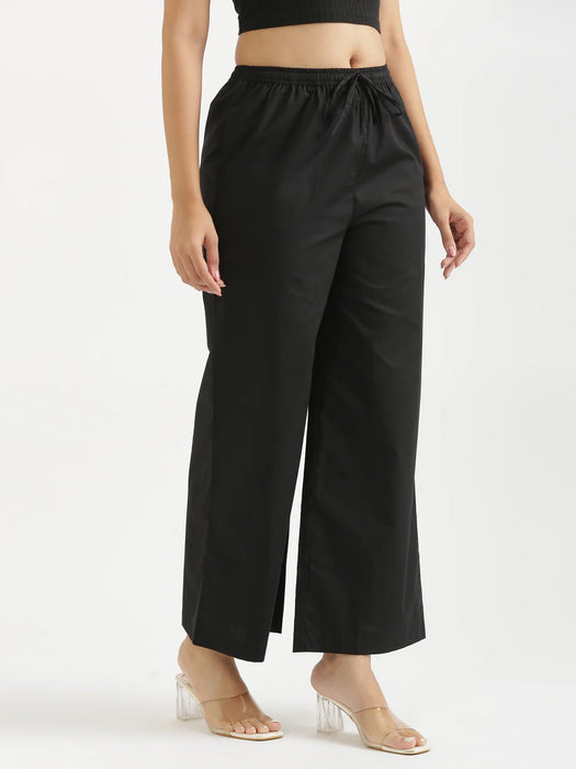 Women Black Better Cotton Casual Pant