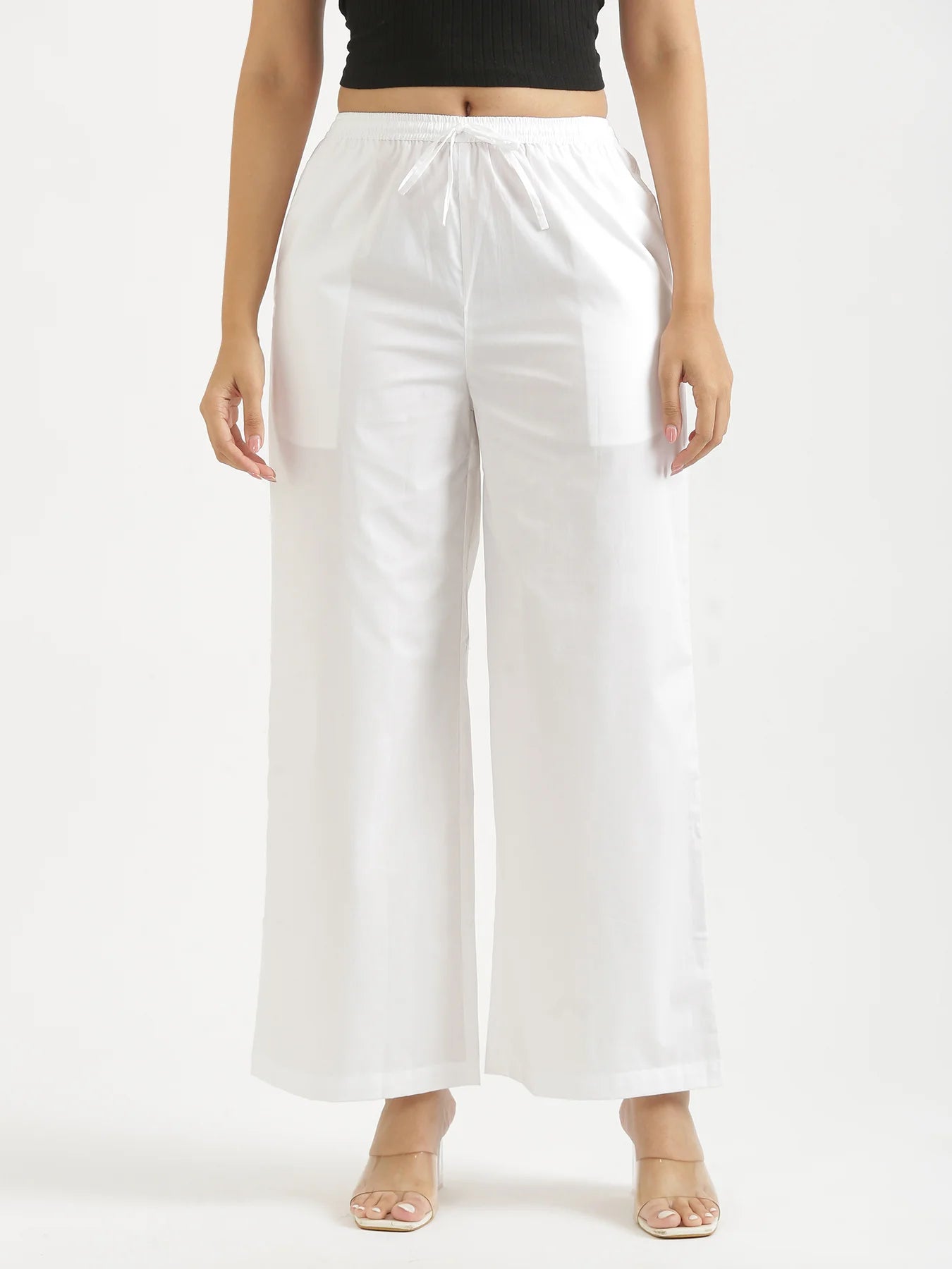 Women White Better Cotton Casual Pant