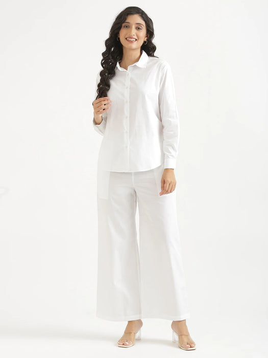 Women White Better Cotton Casual Pant
